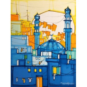 Salman Farooqi, 18 x 24 Inch, Acrylic on Canvas, Cityscape Painting, AC-SF-386